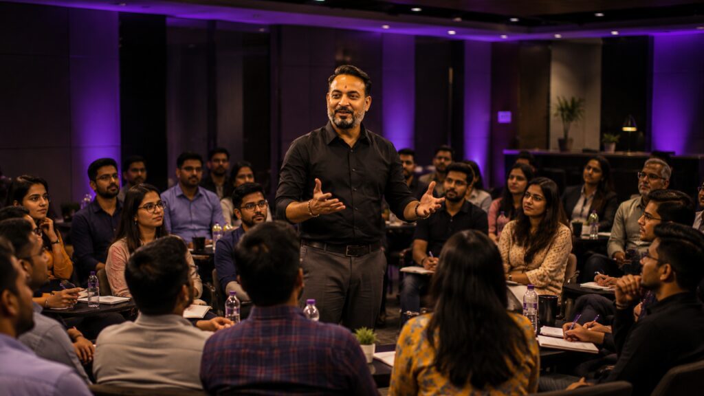 ravindra vishwakarma conducting life skills workshop acadeflow.webp